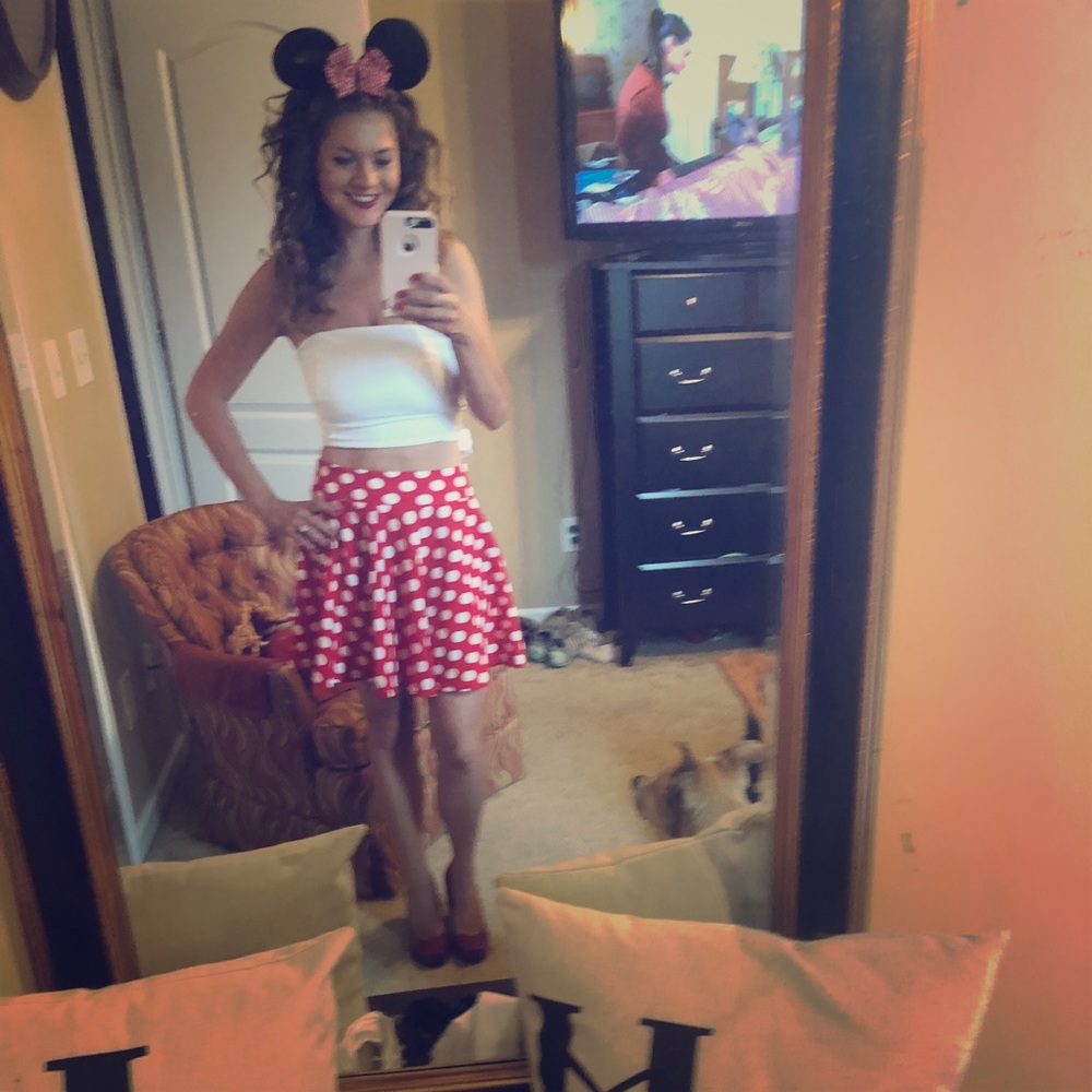 Polka Dot red Skater Skirt